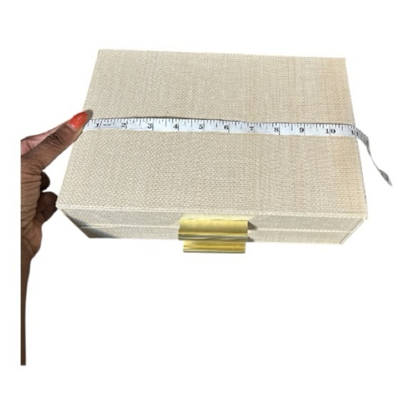 NWT Beige 2-Drawer Jewelry Organizer with Gold Handles – 11”x7”x4” - Picture 4 of 12